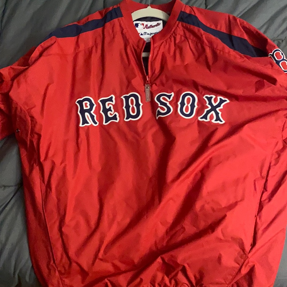 Majestic 1/4 zip Red Sox dugout jacket